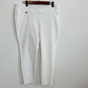 Alfani Crisp White Stretch Pull-on Trousers Size 14 Short